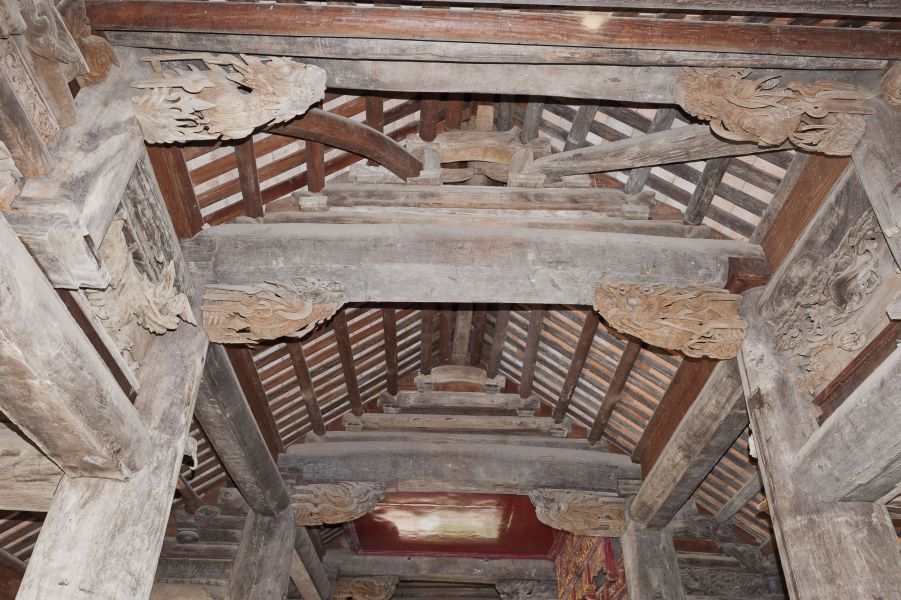 Reconstruction et restauration de la maison communale (dinh) de Chu Quyen : monument fini EFEO_FERS01051