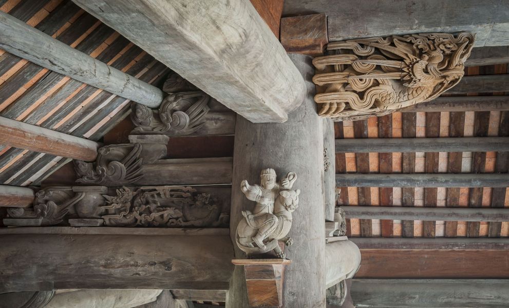 Reconstruction et restauration de la maison communale (dinh) de Chu Quyen : monument fini EFEO_FERS01060