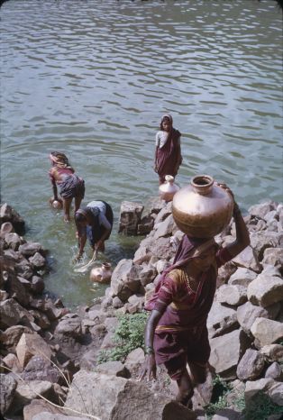 Femmes puisant de l'eau