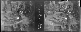 Banteay Srei, le premier chantier d'anastylose : dégagement et démontage des vestiges de la tour méridionale, 1931, H. Marchal